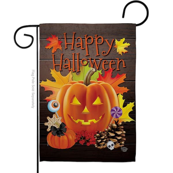 Happy Halloween Garden Flag Vertical Double Sided Ghost Pumpkin Jack O/'Lantern