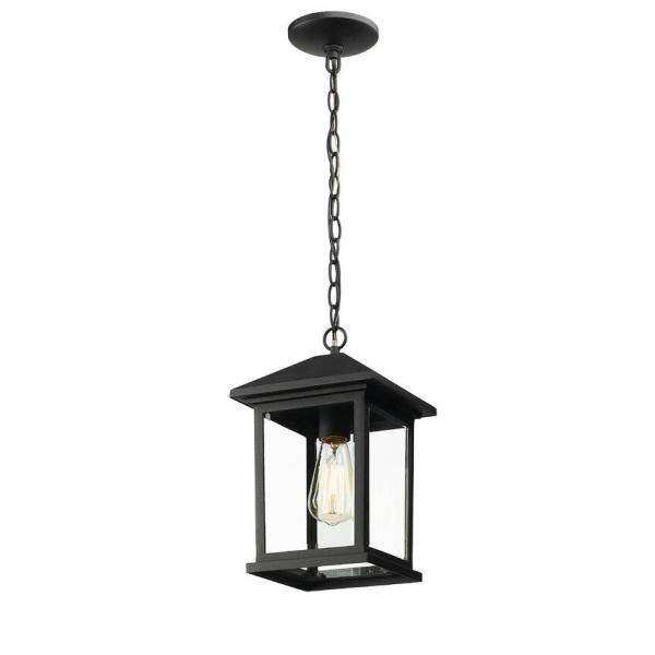 Malone 1-Light Black Outdoor Pier Mount