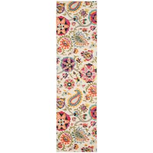 Monaco Ivory/Multi 2 ft. x 6 ft. Paisley Floral Runner Rug