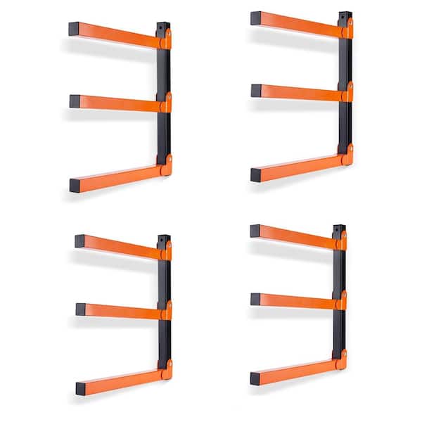 Steel Lumber and Pipe Wall Storage Rack 4-Pack Rated 330 lb Wall Mount Organizer for Garage and Shed Wall Storage