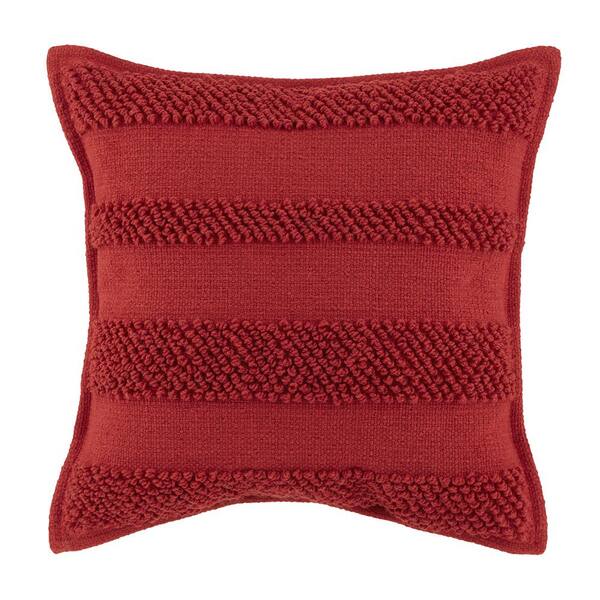 Hampton Bay 20 in. x 20 in. Chili Embossed Square Outdoor Throw Pillow ZZPI008 The Home Depot