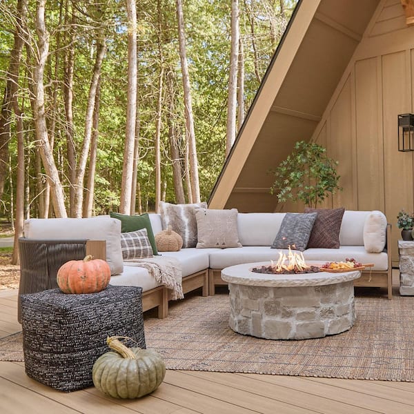 Real Flame Stratton Aluminum Outdoor 5-Piece Deep Seating Modular