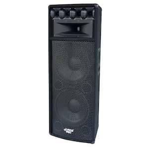 Heavy-Duty 7-Way PA Speaker Cabinet with Dual Woofers in Black