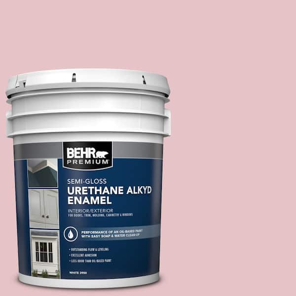 BEHR PREMIUM 5 gal. #S140-2 Cranapple Cream Urethane Alkyd Semi-Gloss Enamel Interior/Exterior Paint