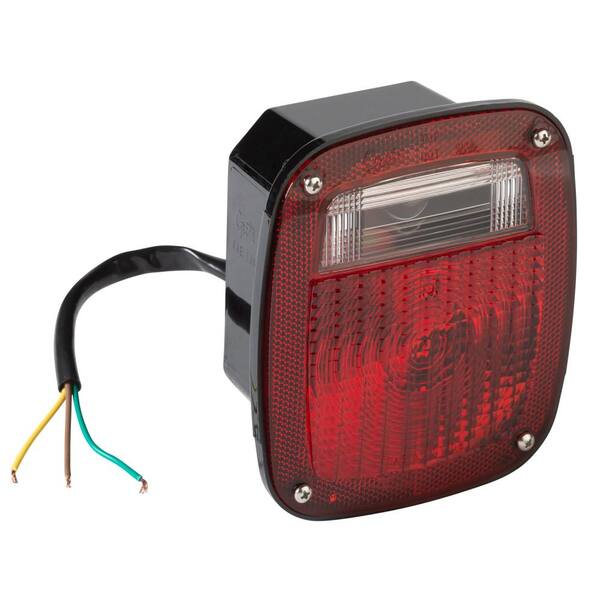 Grote 3-Stud Peterbilt Chevrolet Jeep GMC Stop Tail Turn Light with Pigtail and License Window