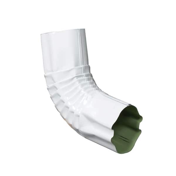 Amerimax Home Products 4 in. White Aluminum Corrugated Round Downspout Elbow