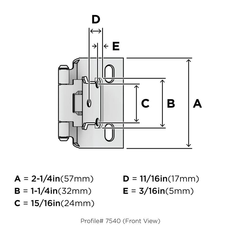 Burnished Brass 1/2 Inch Overlay Self-Closing Cabinet Hinge