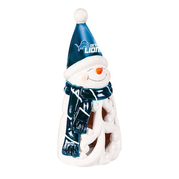 Team Sports America Detroit Lions Snowman LED Christmas Garden Statuary, 8 in.