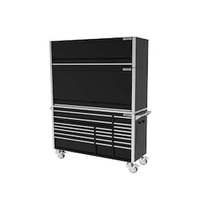 72 in. W x 24.6 in. D Professional Duty 20-Drawer Mobile Workbench Tool Storage Combo w/ Top Hutch and Top Tool Locker
