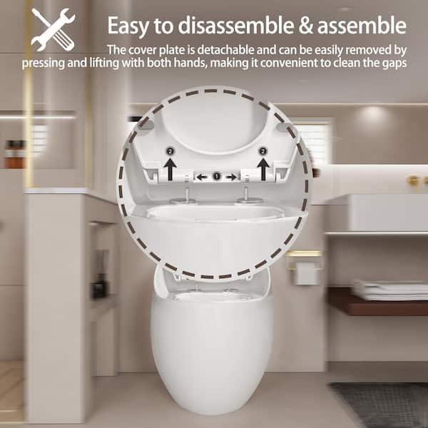 Tenleaf 12 in. 1-piece 1.28 GPF Single Flush Egg Shape Toilet in