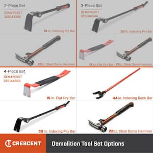 Demolition Hammer and Pry Bar Tool Set (4-Piece)