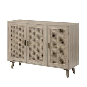 LivingFusion Bowen 3 Door Rattan Shoe Cabinet