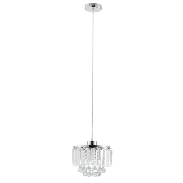 aiwen Modern 1-Light Geometric Raindrop Chandelier with Crystal Shade