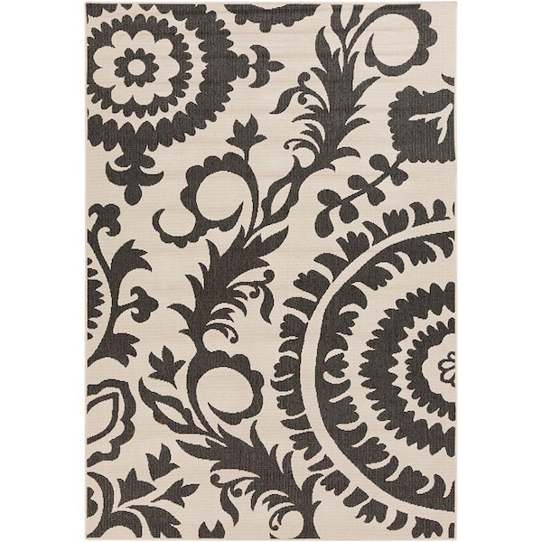 Livabliss Big Pine Gray 4 ft. x 6 ft. Indoor/Outdoor Patio Area Rug