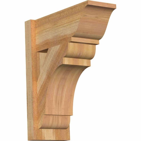 Ekena Millwork 8 in. x 22 in. x 18 in. Olympic Traditional Rough Sawn Western Red Cedar Outlooker