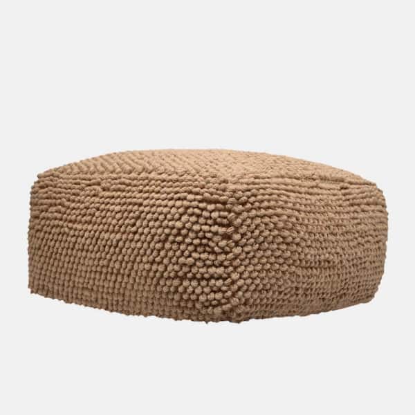 wetiny Natural Large Handcrafted Tiffed Fabric Square Pouf