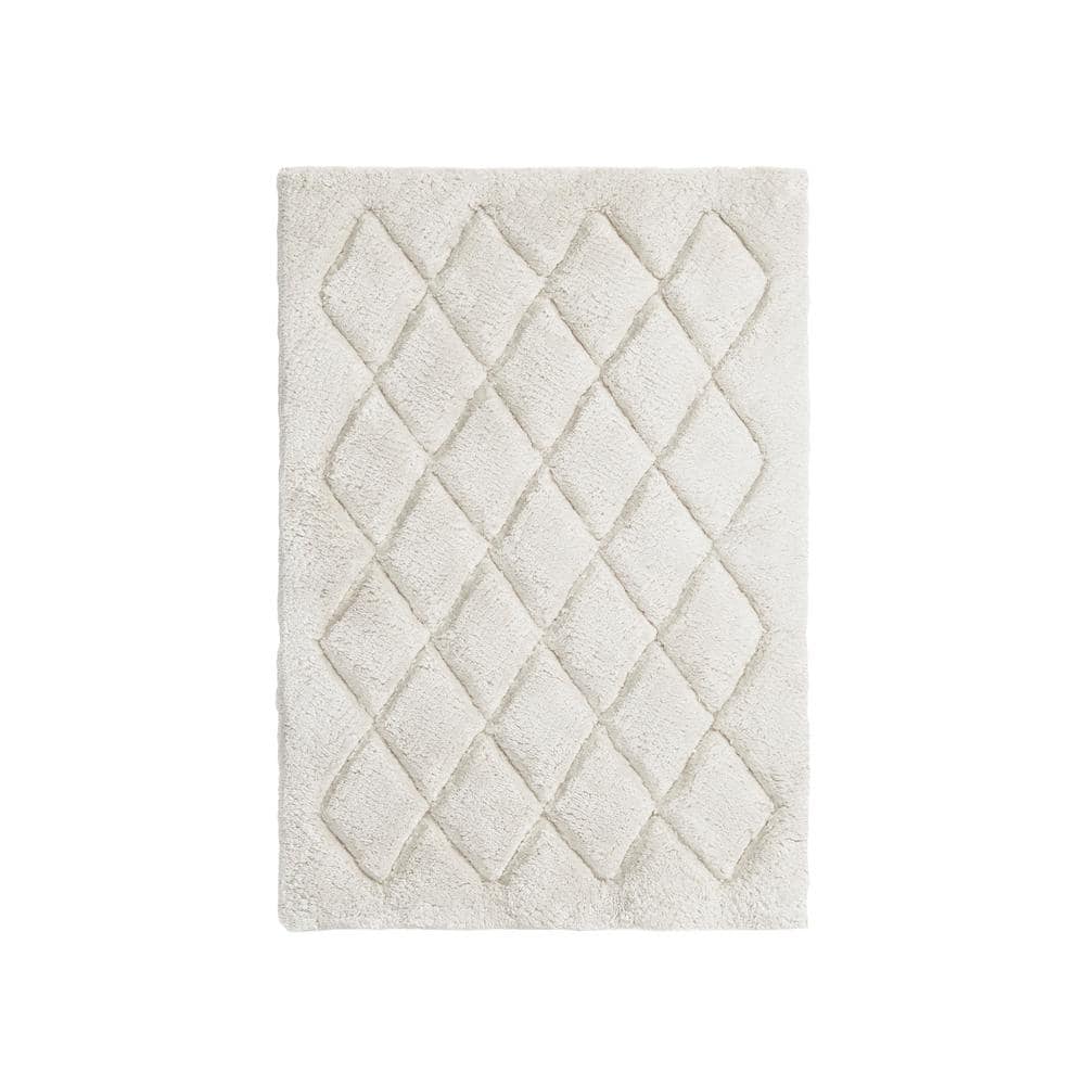 Marquis Diamond High Pile Gray Cotton Blend Bath Rug Set