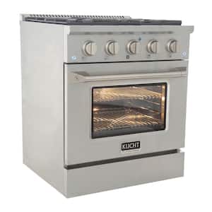 30 in. 4.2 cu. ft. Dual Fuel Range with Gas Stove and Electric Oven with Convection Oven in. Stainless Steel