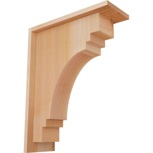 Ekena Millwork 5-1/2 in. x 14 in. x 18 in. Western Red Cedar Pescadero Smooth Corbel with Backplate
