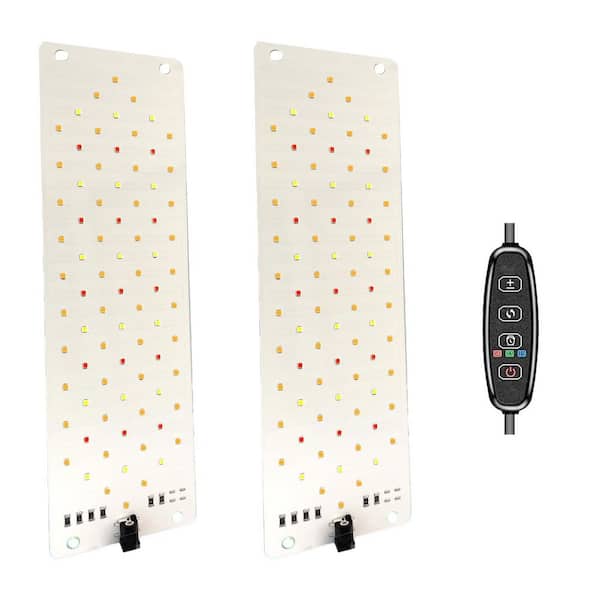 2-Light 20-Watts Ultra-Thin Panel Full Spectrum Integrated LED Grow Light with Timer and Dimmable Levels Chandelier