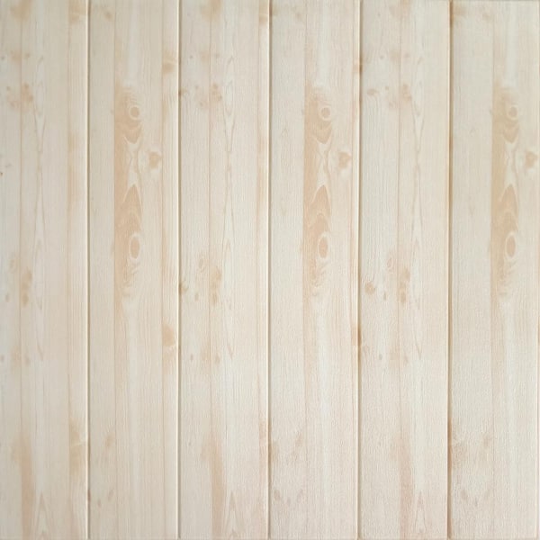 Dundee Deco Falkirk Jura II 1/3 in. 28 in. x 28 in. Peel and Stick Beige Faux Planks PE Foam Decorative Wall Paneling (5-Pack)