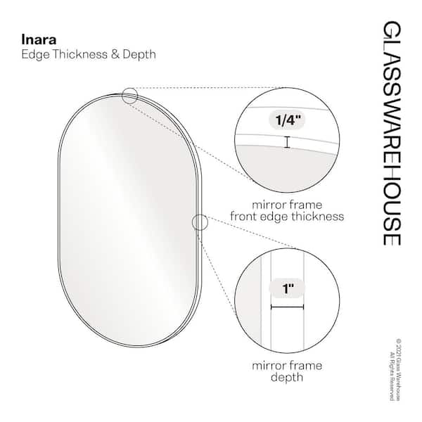 28 in. x 20 in. Pill Shape Black Stainless Steel Framed Mirror 28 in. x 20 in. Pill Shape Black Stainless Steel Framed Mirror