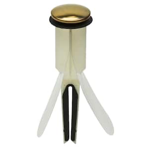1.5 in. Cap Dia HairFREE Universal, No Clog, Easy Install/Remove Pop-Up Stopper in Polished Brass