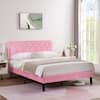 Knox Velvet Pink Upholstered Bed – WoodPeckerz Furniture