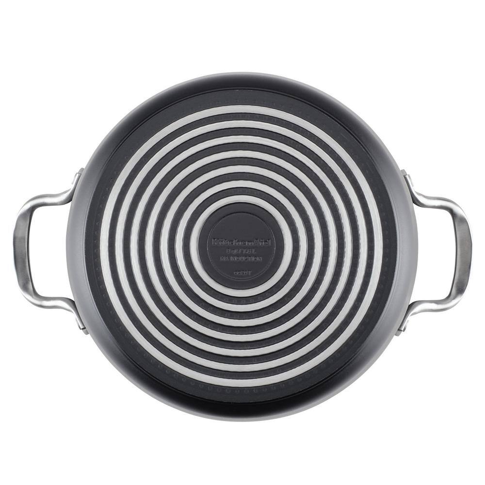8-Quart, Matte Black Hard-Anodized Induction Nonstick Stockpot with Lid - thumbnail 2
