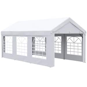 20 ft. x 10 ft. White Party Tent and Carport with Removable Sidewalls and Windows