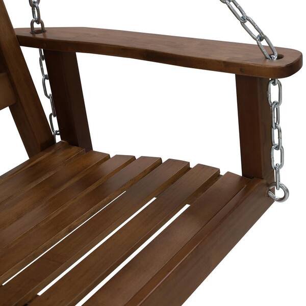 VEIKOUS 4 ft. Wood Patio Porch Swing Outdoor With Chains and