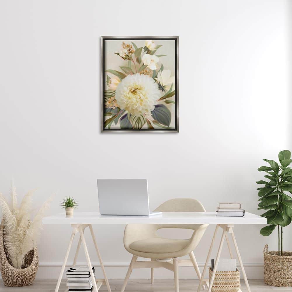 Elegant Dahlia Bundle by House Fenway Gray Floater Frame Nature Graphic Art Print 31 in. x 25 in. price history on PriceWatchPro