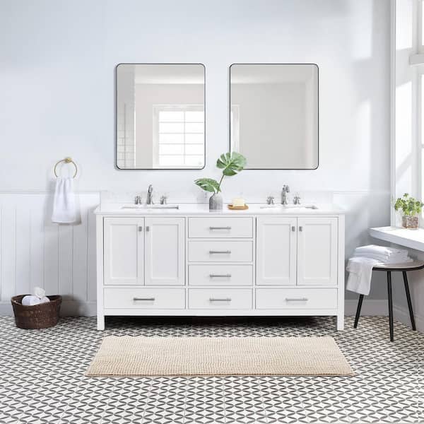 LANDOLT StarrySky 72 in. Undermount Double Sink Freestanding Bath