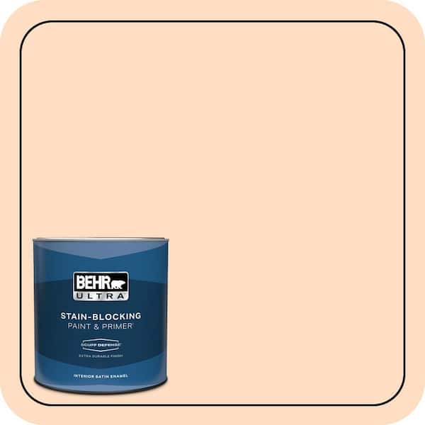 BEHR ULTRA 1 qt. #270A-2 Orange Ice Extra Durable Satin Enamel Interior Paint & Primer