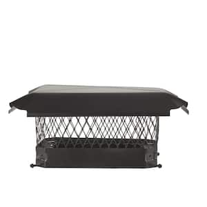 13 in. x 9 in. Bolt-On Single Flue Chimney Cap in Black Galvanized Steel