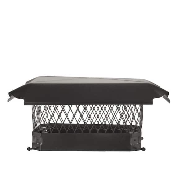 HY-C 13 in. x 9 in. Bolt-On Single Flue Chimney Cap in Black Galvanized ...