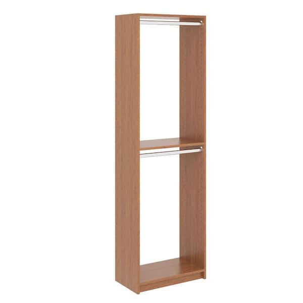 SimplyNeu 14 in. W D x 25.375 in. W x 84 in. H Amber Double Hanging Tower Wood Closet System