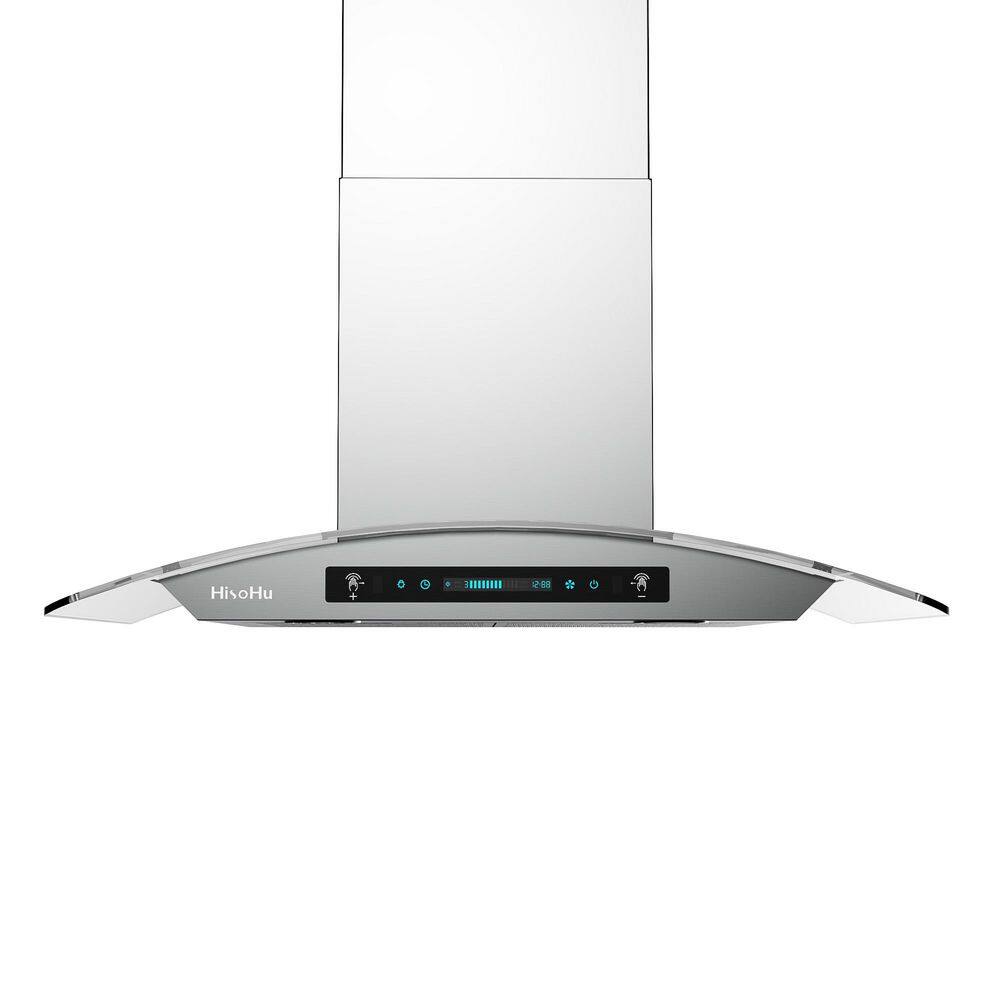 36 in. 763 CFM Ducted Wall Mount Range Hood in Stainless Steel with Gesture Control, Touch Panel and Remote