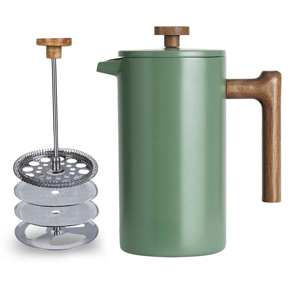 4 Cups Green French Press Coffee Maker with Real Wood Handle Made by Food Grade Stainless Steel price history on PriceWatchPro