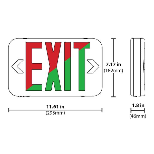 NICOR EXL1v2 Select 120-Volt to 277-Volt Integrated LED White Exit