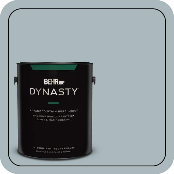 BEHR DYNASTY 1 gal. #N470-3 Half Sea Fog One-Coat Hide Semi-Gloss Enamel Interior Stain-Blocking Paint & Primer