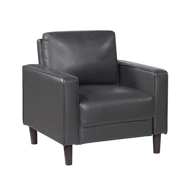 Apollo Dark Gray Faux Leather Arm Chair