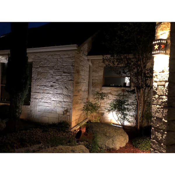 Hampton Bay Solar Black Outdoor Integrated LED Landscape Wall Wash Spot  Light 49975