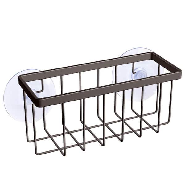 Stainless Steel Suction Kitchen Sink Sponge Holder in Bronze, Sink Organizer, Easy to Install, Sturdy and Stable