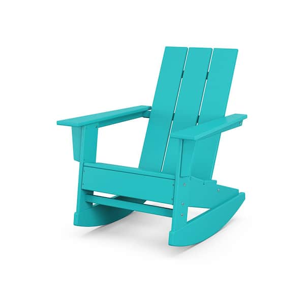 POLYWOOD Grant Park Aruba Modern Plastic Adirondack Outdoor Rocking Chair