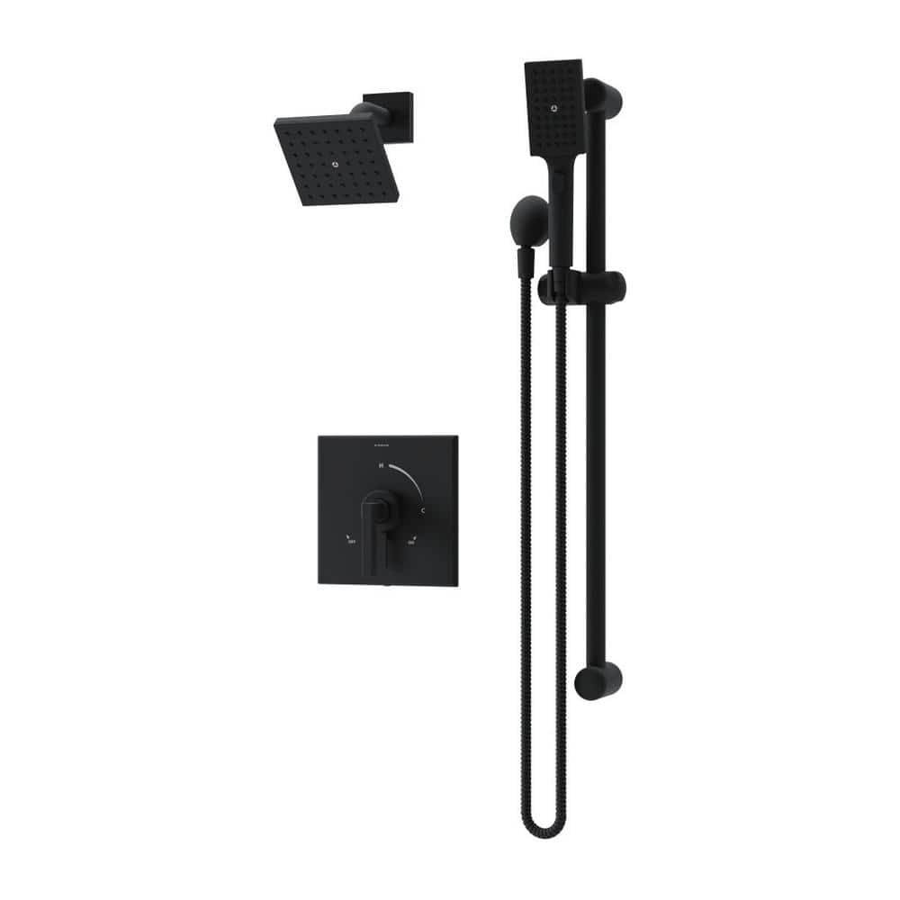 Matte Black Adjustable Multi-Head Wall Mounted Shower System