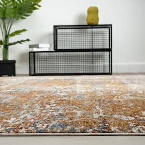 Rust Tones/Indigo Multi-Colored 9 ft. 6 in. x 13 ft. Area Rug