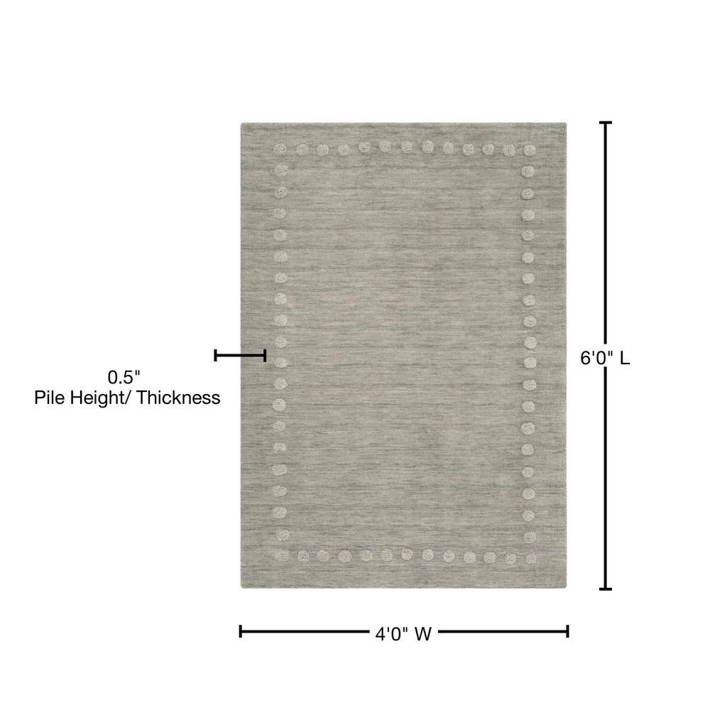 Cozy Haven Hand-Tufted Wool Kids Rug in Gray, 4' x 6'