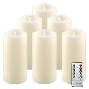 Ivory 3x6 Real Wax LED Candle Set (6 Pk)
