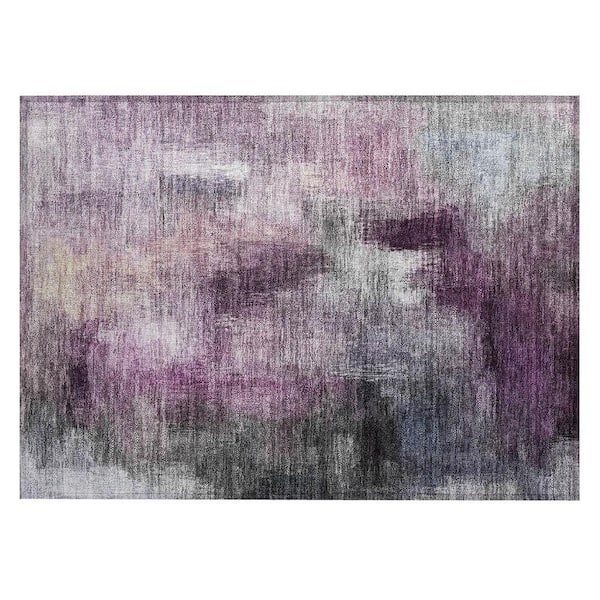 Chantille Machine Washable Indoor/Outdoor Abstract ACN2738 Eggplant 3 ft. x 4 ft. Area Rug